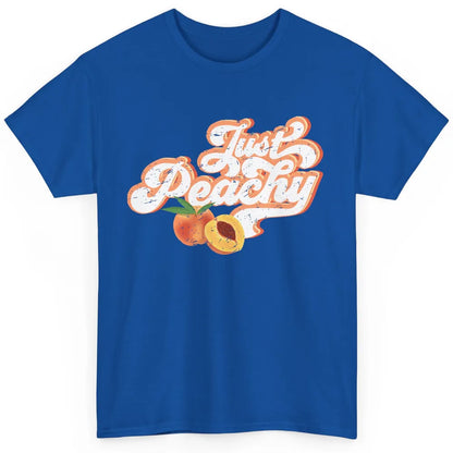 Retro Just Peachy Retro 70s Georgia Peaches Summer Fruit Classic Unisex T-Shirt