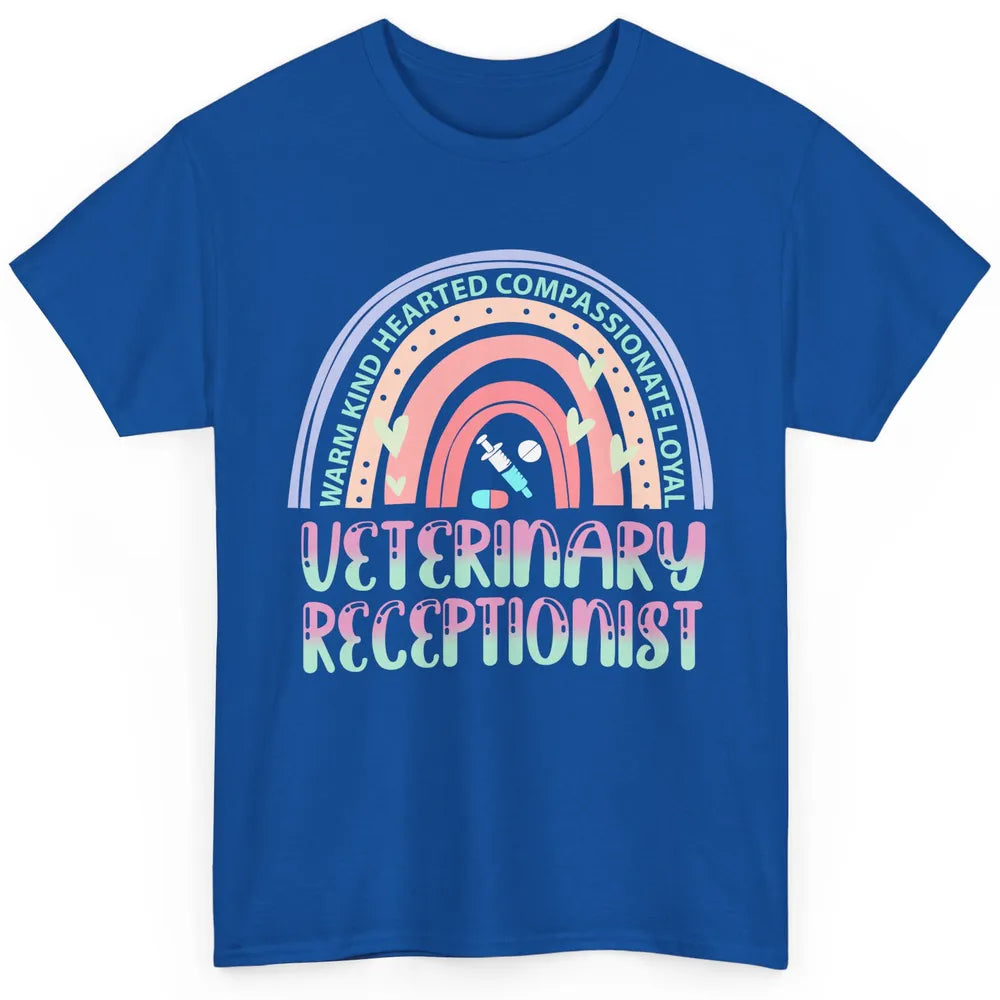 Pink Rainbow Veterinarian Receptionist Dog Recue Dog Mom Classic Unisex T-Shirt