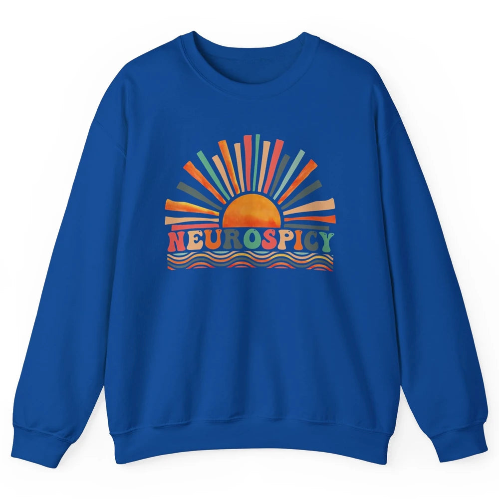 Retro Neurospicy Funny ADHD Neurodiversity Autism Awareness Unisex Crewneck Sweatshirt