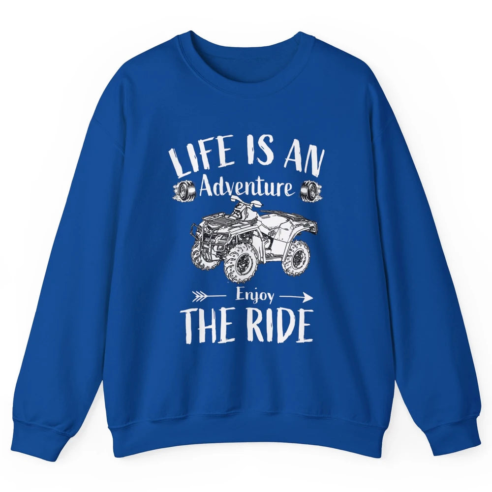 Retro Enjoy The Ride ATV Rider UTV Mud Riding SXS Offroad Unisex Crewneck Sweatshirt