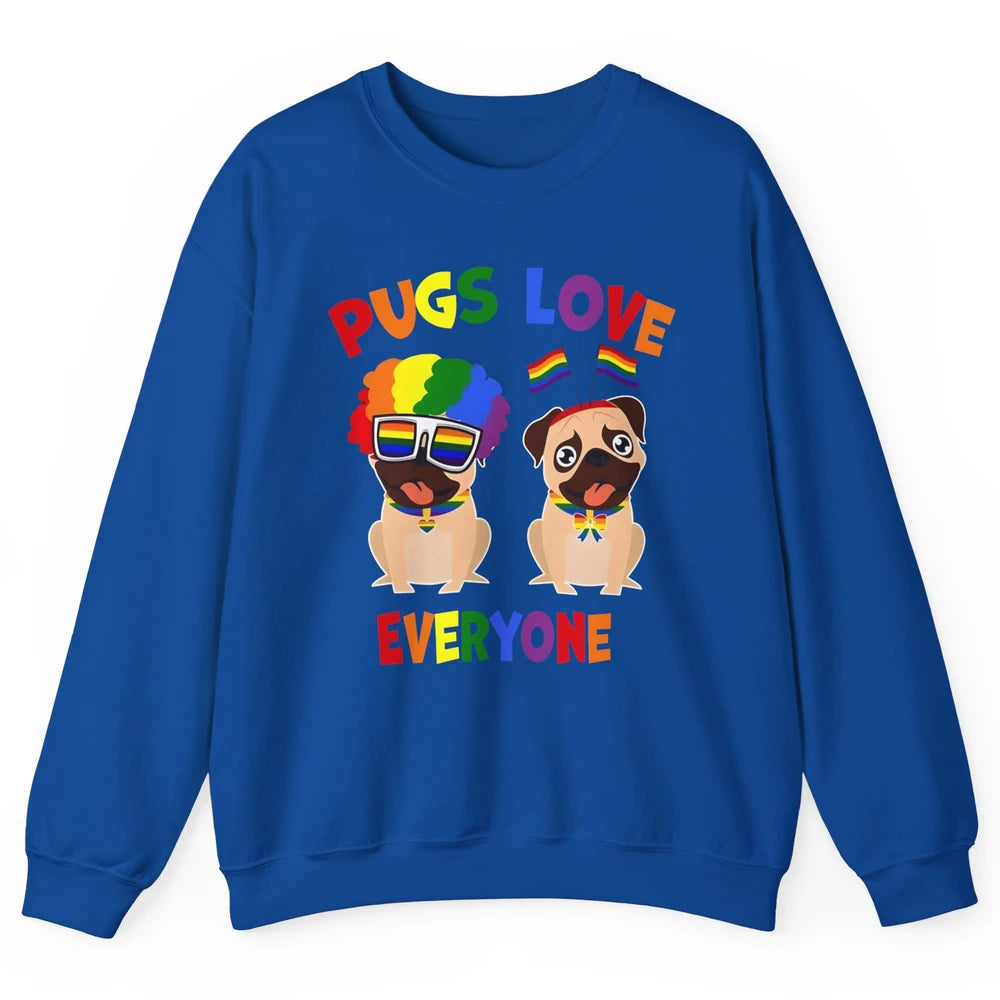 Pride Parade Pugs Love Everyone LGBT Pugs Gay Pride LGBT Unisex Crewneck Sweatshirt