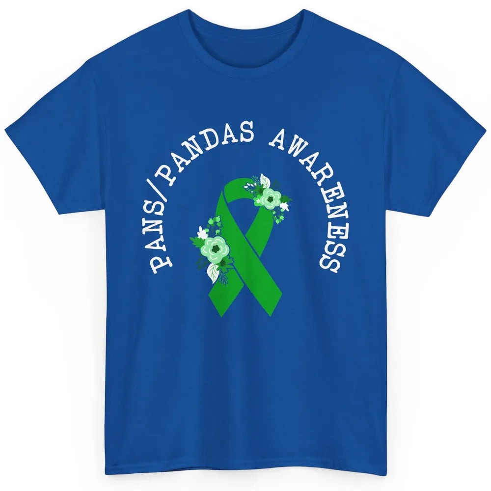 PANS/PANDAS Awareness Floral Green Ribbon Pans Disease Classic Unisex T-Shirt