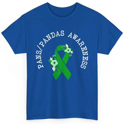 PANS/PANDAS Awareness Floral Green Ribbon Pans Disease Classic Unisex T-Shirt