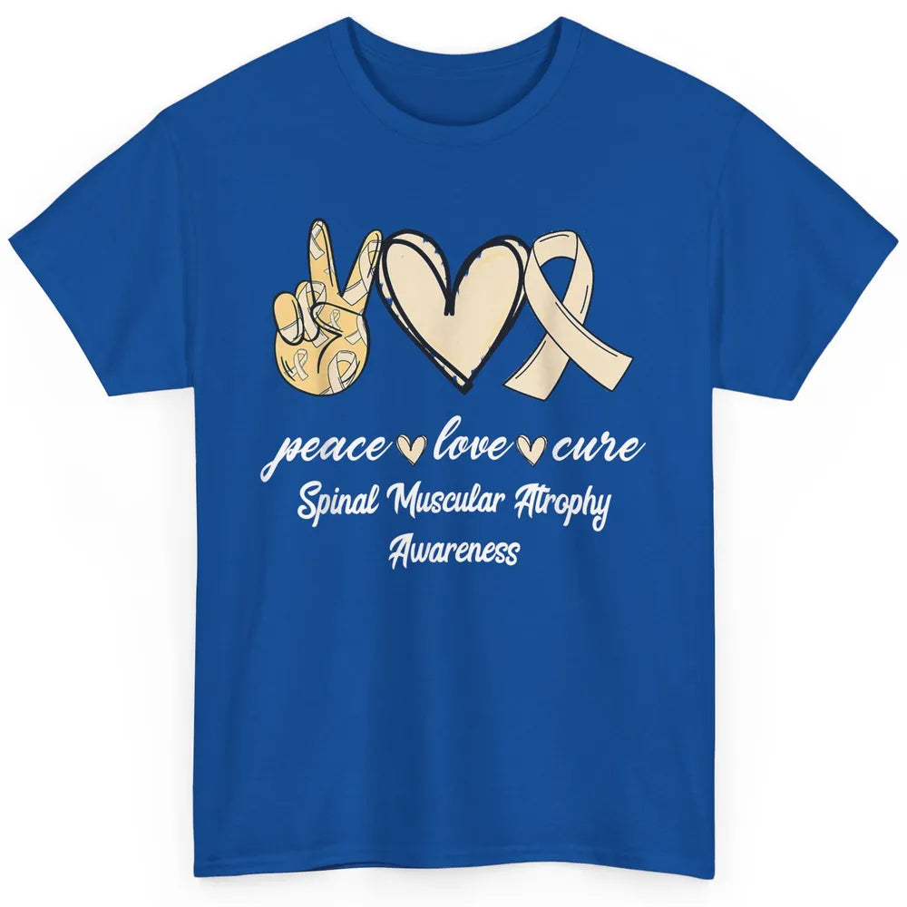 Peace Love Cure Cream Ribbon Spinal Muscular Atrophy SMA Classic Unisex T-Shirt