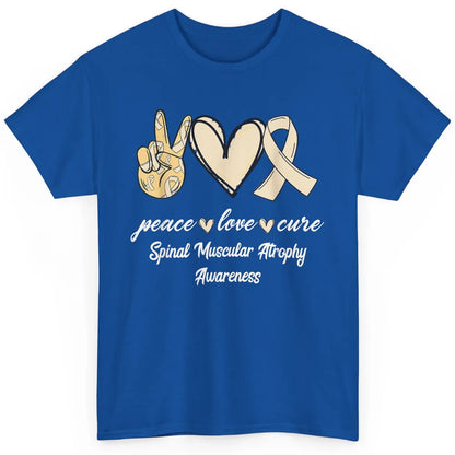 Peace Love Cure Cream Ribbon Spinal Muscular Atrophy SMA Classic Unisex T-Shirt