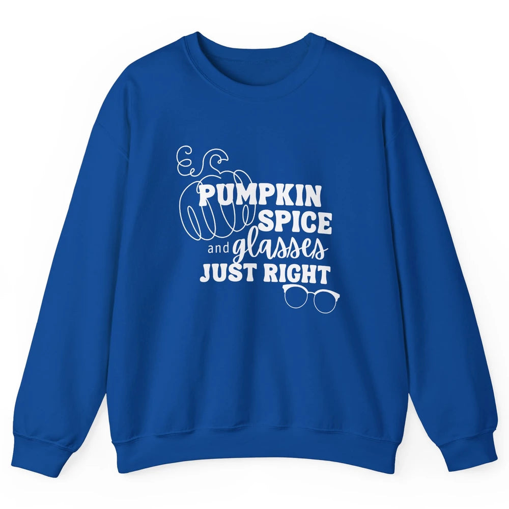 Optometrist Pumpkin Spice Glasses Just Right Optician Fall Unisex Crewneck Sweatshirt