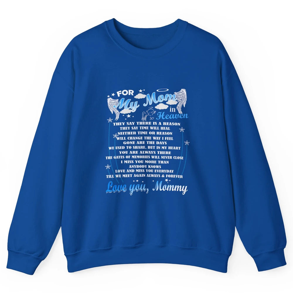 My Mom In Heaven Angel Wings Mother In Memories My Guardian Unisex Crewneck Sweatshirt