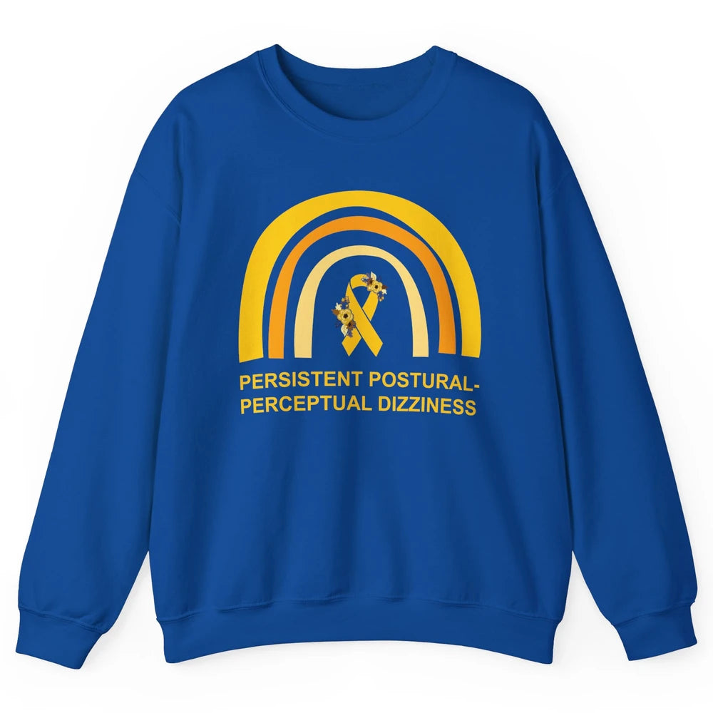 Persistent Postural-perceptual Dizziness PPPD Yellow Rainbow Unisex Crewneck Sweatshirt