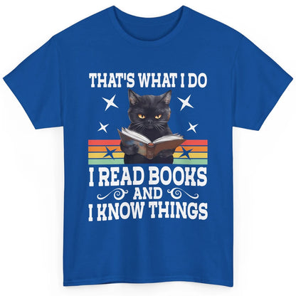 Retro Cat Books The Reader Black Cat Reading Books Bookish Bookworm Kitten Classic Unisex T-Shirt