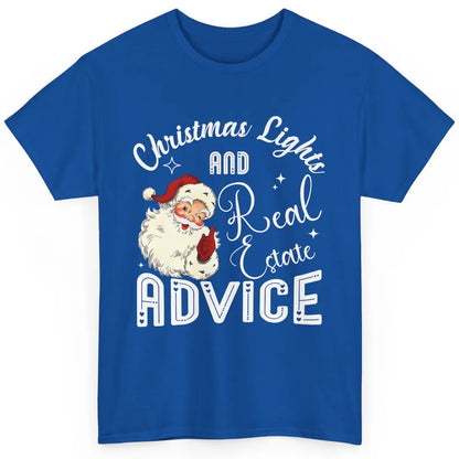 Merry Christmas Xmas Lights Santa Realtor Real Estate Advice Classic Unisex T-Shirt