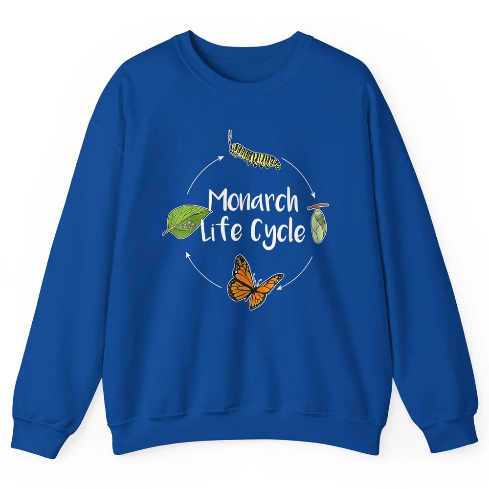 Monarch Life Cycle Cute Butterfly Caterpillar Humor Animal Unisex Crewneck Sweatshirt