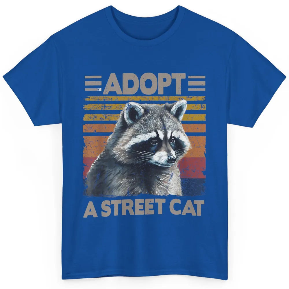 Retro Adopt A Street Cat Raccoon Watercolor Possum Adoption Classic Unisex T-Shirt