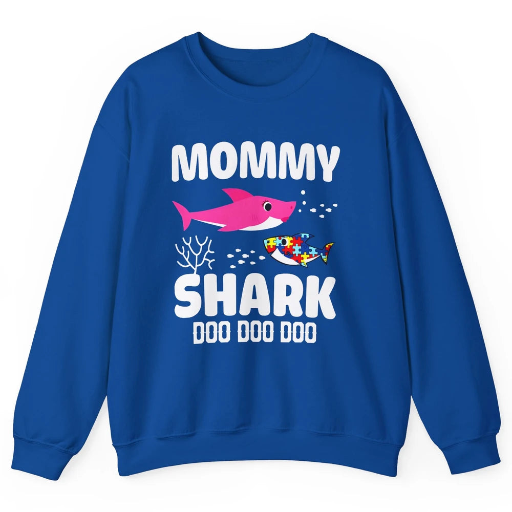 Mommy Shark Autism Shark Puzzle Autism Mom Autism Awareness Unisex Crewneck Sweatshirt