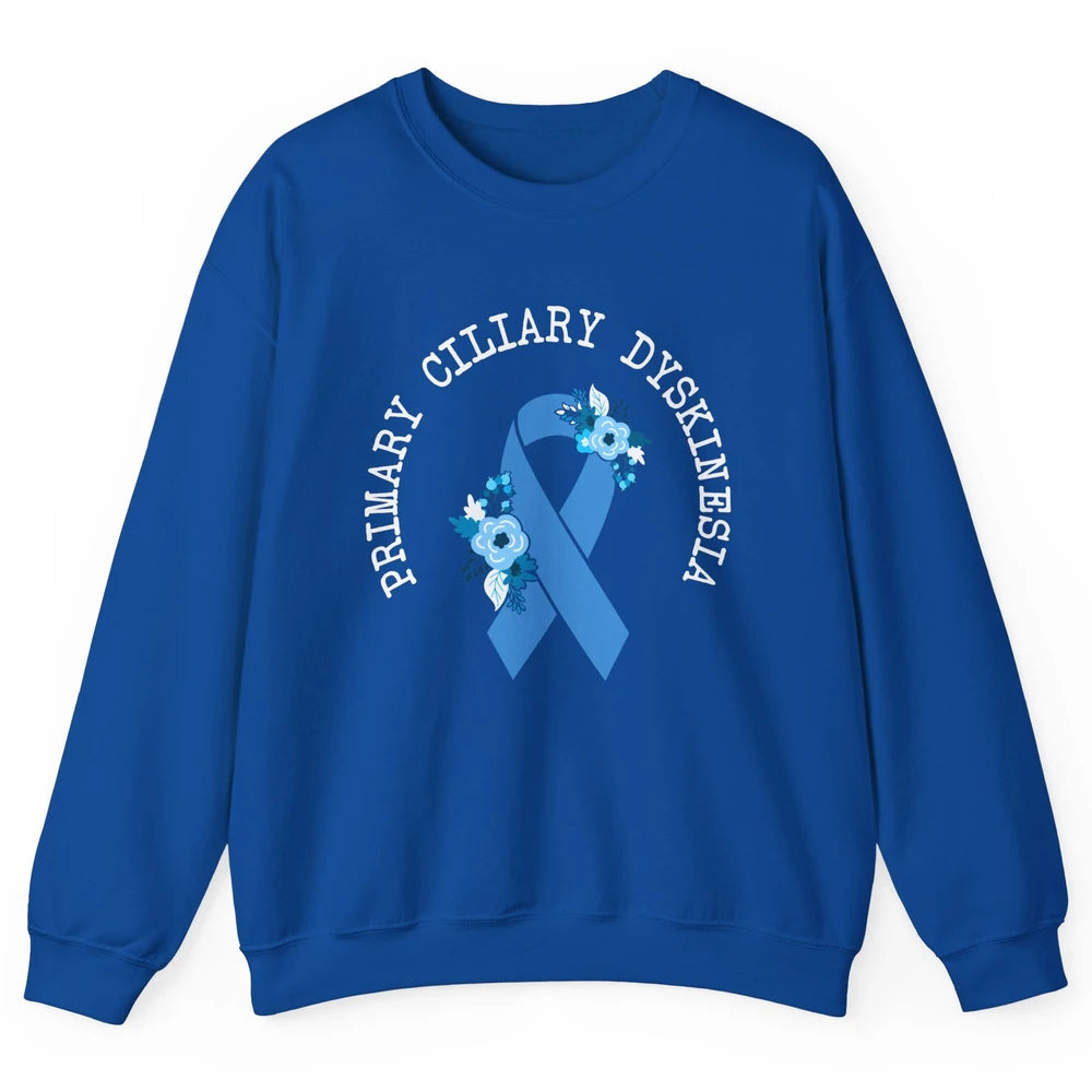 Primary Ciliary Dyskinesia Blue Ribbon Respiratory Diseases Unisex Crewneck Sweatshirt