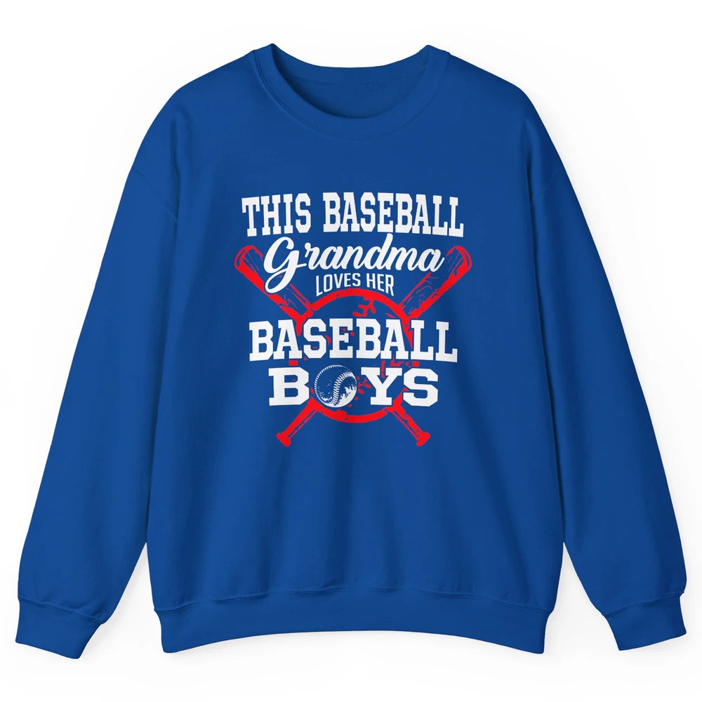 Baseball Grandma Loves Her Baseball Boys Proud Baseball Nana Unisex Crewneck Sweatshirt