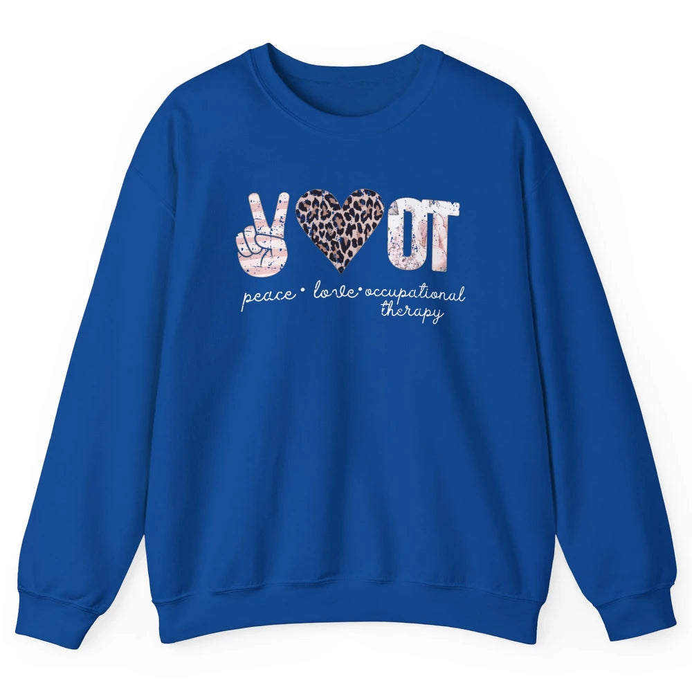 Retro Occupational Therapist Peace Love Occupational Therapy Unisex Crewneck Sweatshirt
