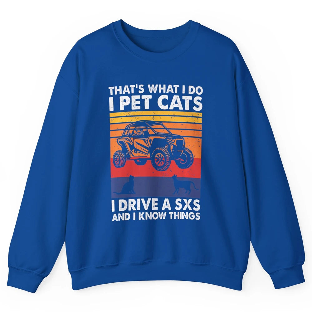 Pet Cat Racing Retro Mud UTV Riding Dirty SXS Rider Offroad Unisex Crewneck Sweatshirt