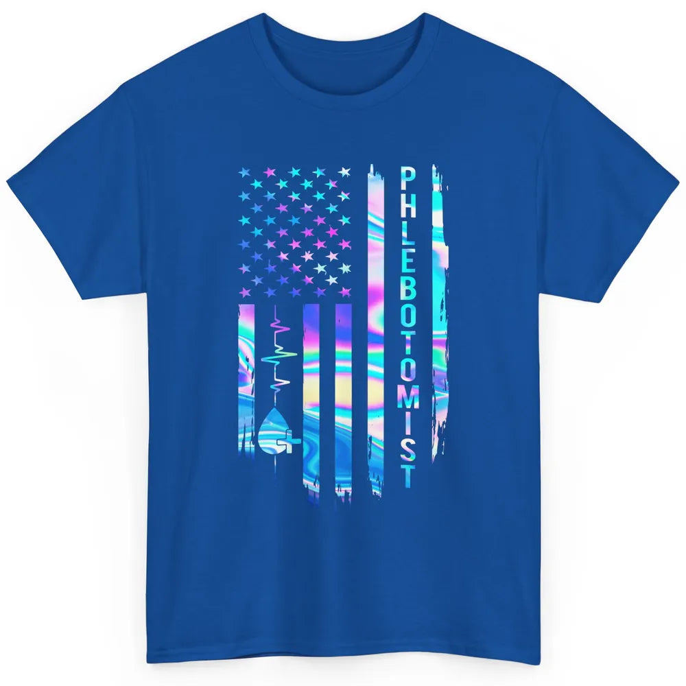 Phlebotomist Flag Blood Lab Vein Phlebotomy Life Nurse PT Classic Unisex T-Shirt
