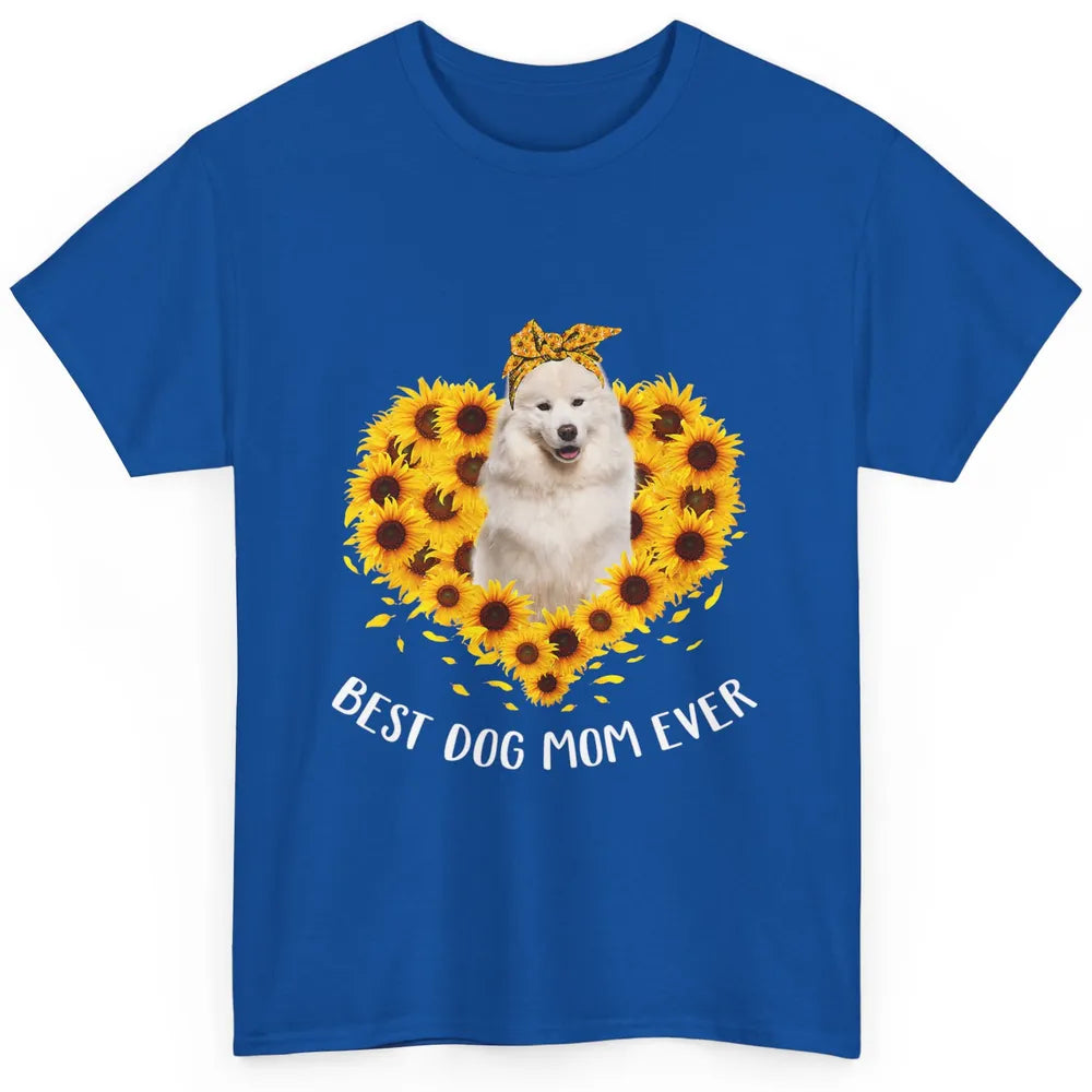 Retro Best Samoyed Dog Mom Ever Mother Puppy Sunflower Heart Classic Unisex T-Shirt
