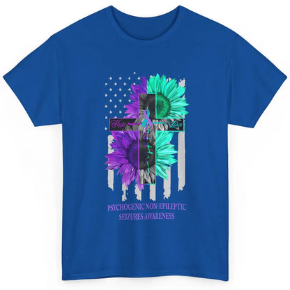 PNES Awareness Faith Hope Love Jesus Cross US Flag Ribbon Classic Unisex T-Shirt