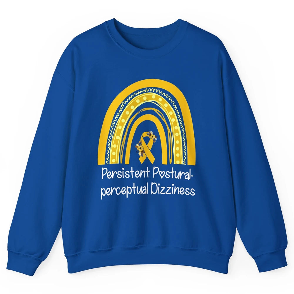 Persistent Postural-perceptual Dizziness PPPD Yellow Rainbow Unisex Crewneck Sweatshirt