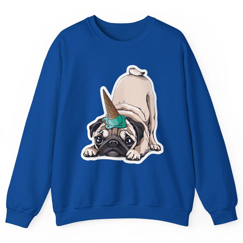 Puppy Pugs Funny Unicorn Pug Dog Lovers Gift Cute Pug Dog Unisex Crewneck Sweatshirt