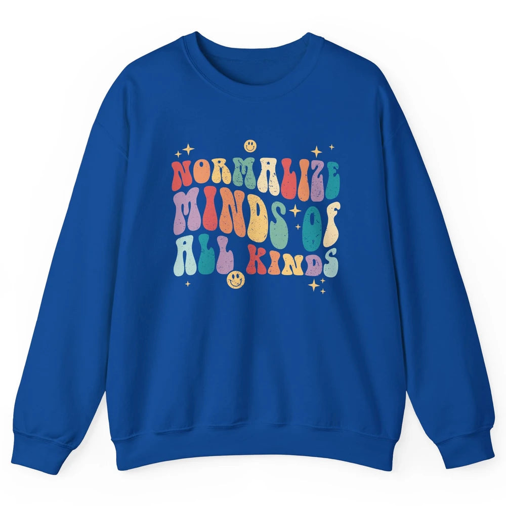 Retro Autism Normalize Minds Of All Kinds Neurodiversity Unisex Crewneck Sweatshirt