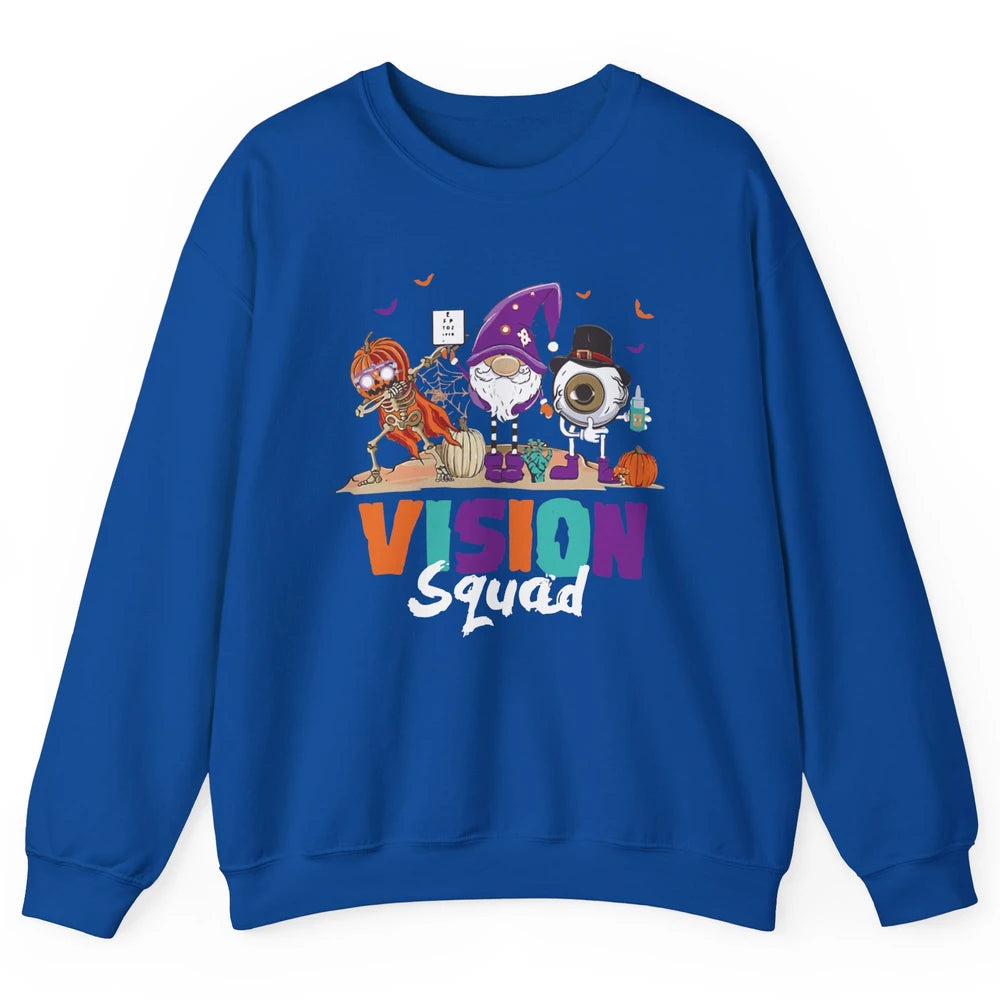 Optometrist Halloween Vision Squad Gnome Pumpkin Optician Unisex Crewneck Sweatshirt