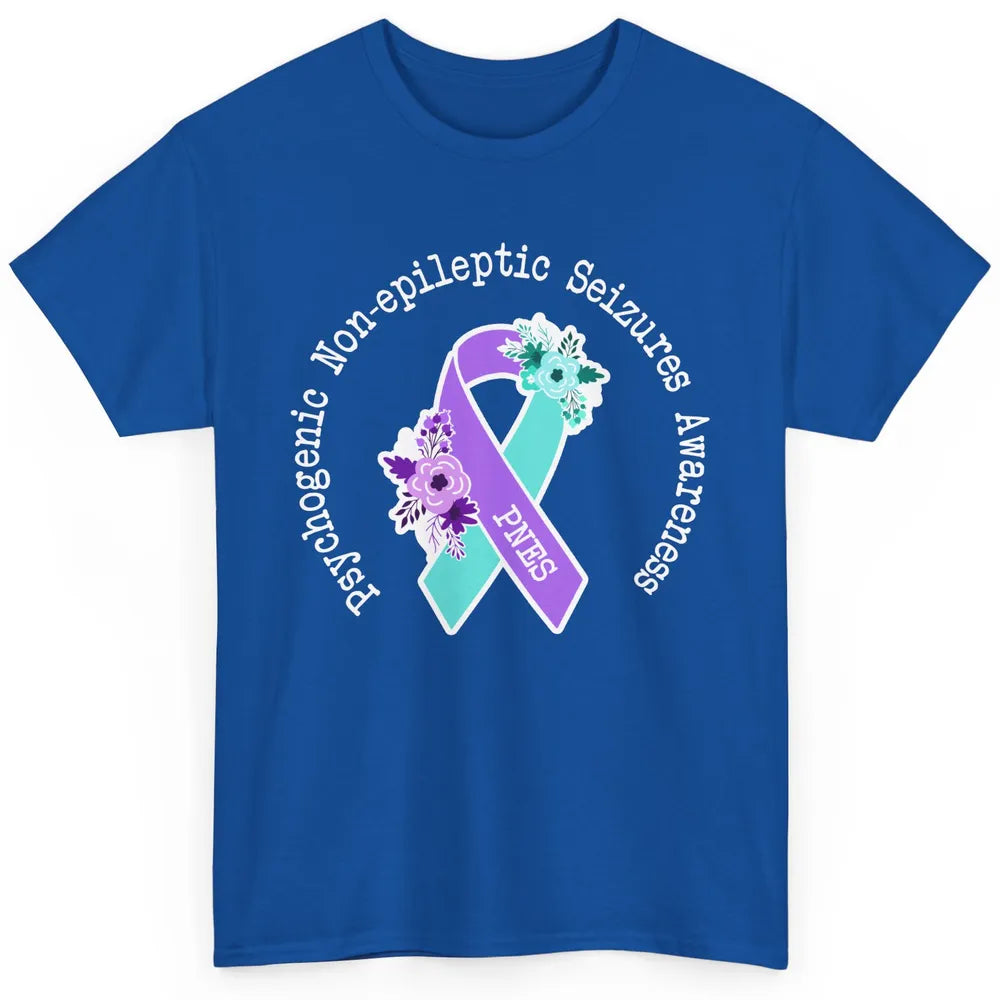 Psychogenic Non-epileptic Seizures PNES Purple Teal Ribbon Classic Unisex T-Shirt