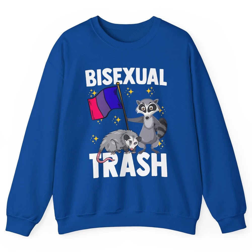 Raccoon LGBT Bisexual Trash Funny Flag Pride Animal Lovers Unisex Crewneck Sweatshirt