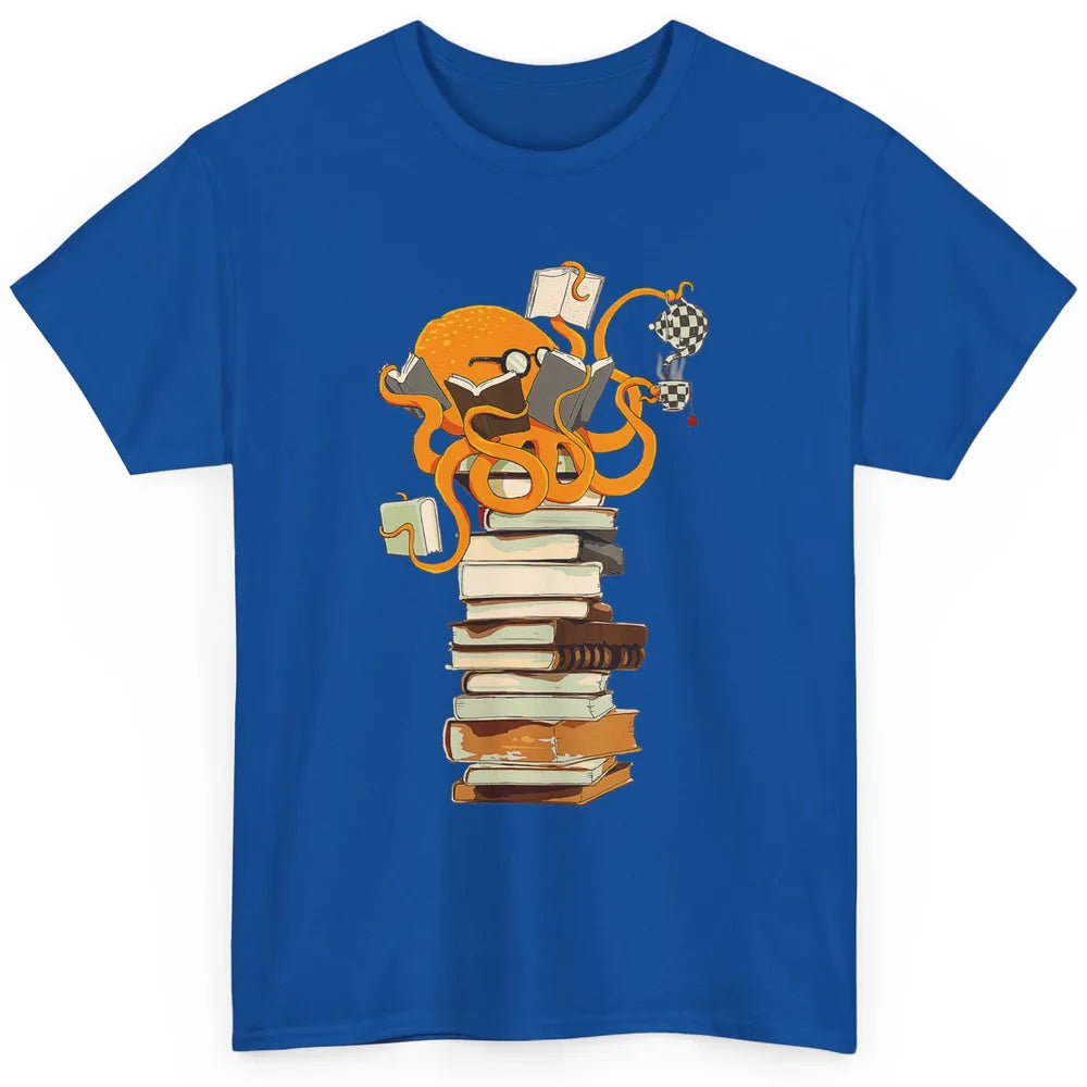 Reading Books Octopus Tea Coffee Sea Animal Marine Bookish Classic Unisex T-Shirt