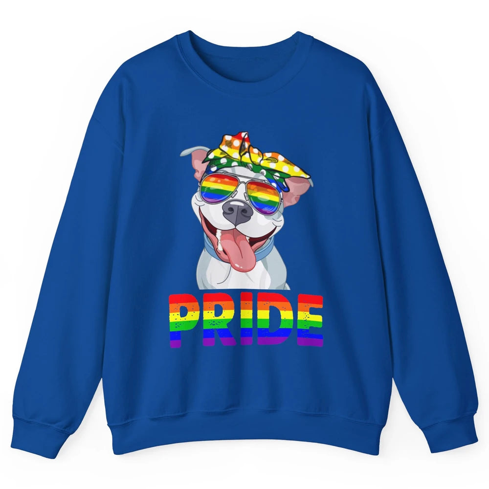 Pitbull Pride Dog Mom LGBT Gay Pride Month Unisex Crewneck Sweatshirt