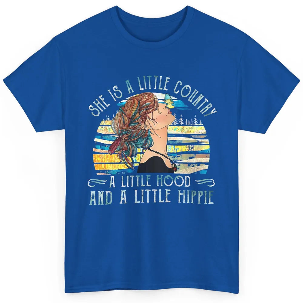 Retro Hippie Girl She's A Little Country A Little Hood Peace Classic Unisex T-Shirt