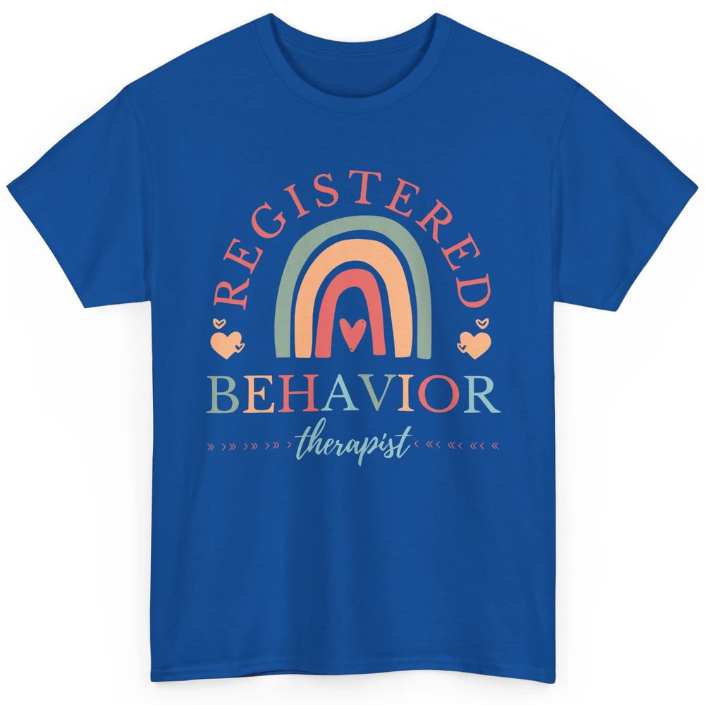 Boho Rainbow Registered Behavior Tech RBT Behavior Therapist Classic Unisex T-Shirt