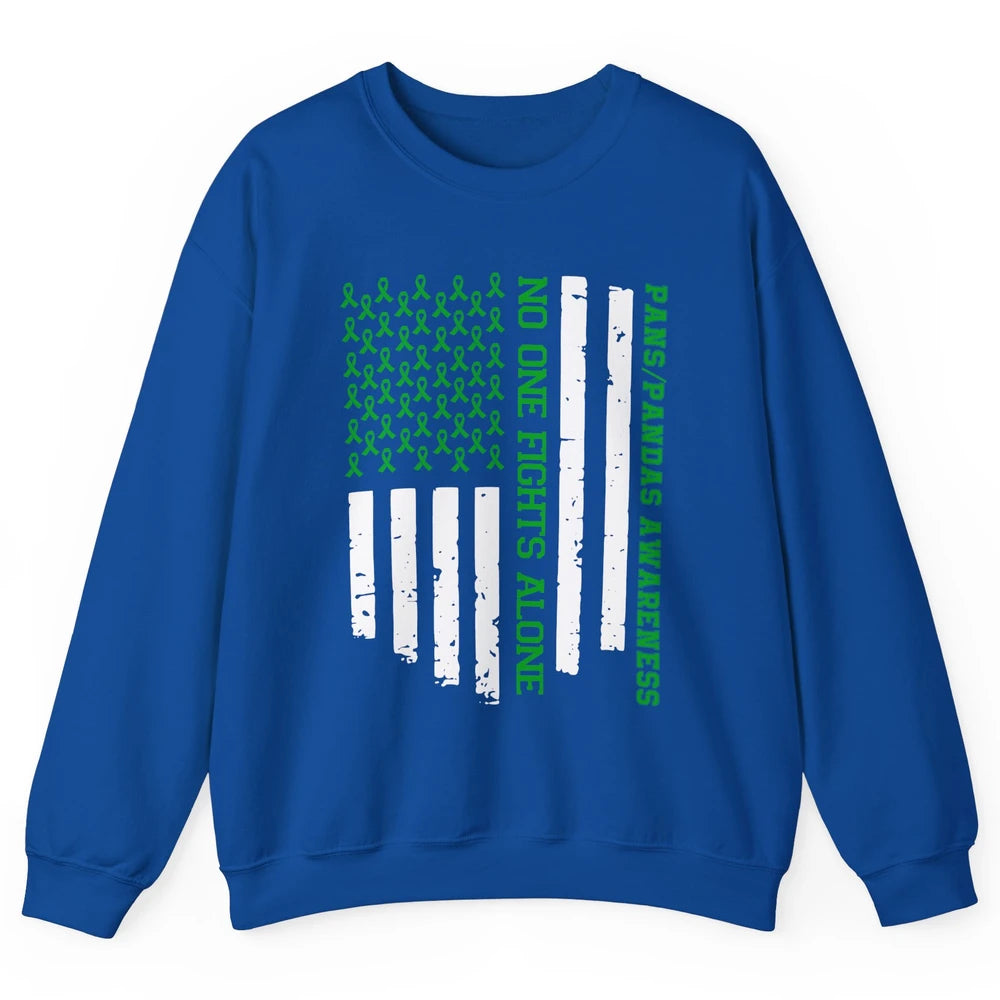 PANS/PANDAS Awareness Retro US Flag No One Fight Alone Unisex Crewneck Sweatshirt