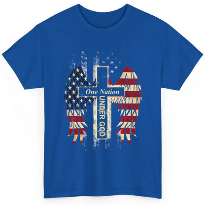 Patriotic One Nation Under God American Flag Faith Cross Classic Unisex T-Shirt