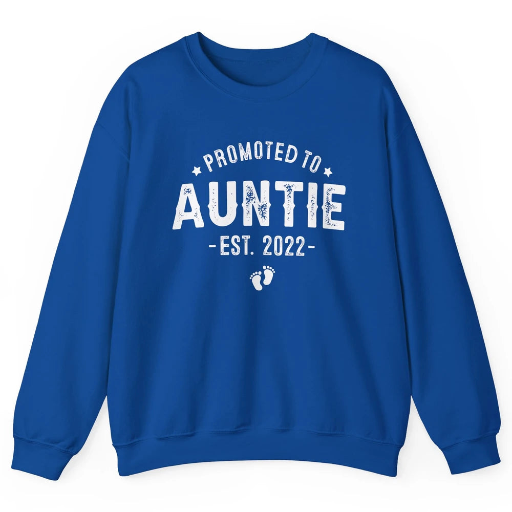 Promoted To Auntie Est 2022 Auntie To Be Pregnancy Reveal Unisex Crewneck Sweatshirt