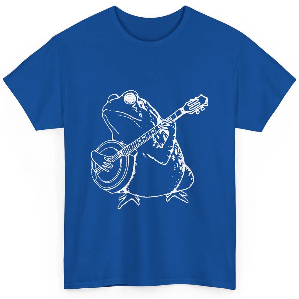 Retro Frog Playing Banjo Musician Banjo Player Music Vintage Classic Unisex T-Shirt