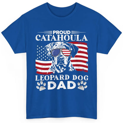 Proud Catahoula Leopard Dog Dad US Flag Patriotic 4th July Classic Unisex T-Shirt