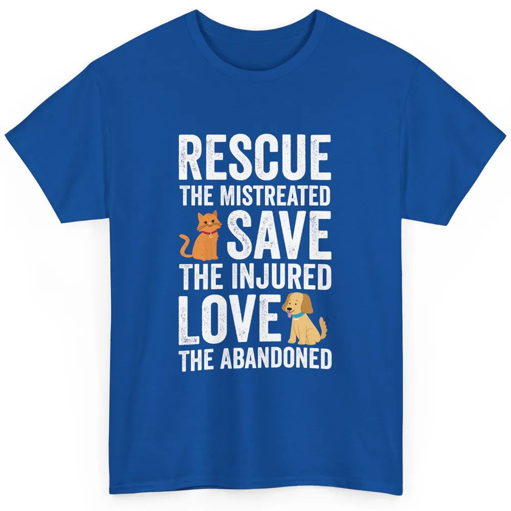 Rescue Mistreated Save Injured Adopt Dog Cat Animal Rescuer Classic Unisex T-Shirt