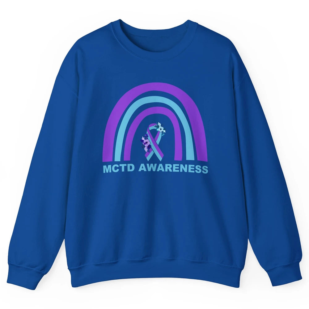 Mixed Connective Tissue Disease Awareness MCTD Floral Ribbon Unisex Crewneck Sweatshirt