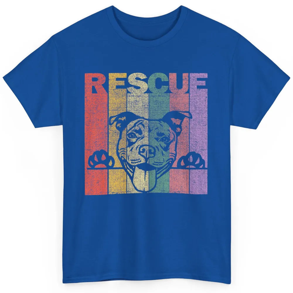 Rescue Dog Pitbull Puppy Adopt Vintage Funny Pet Rescuer Mom Classic Unisex T-Shirt