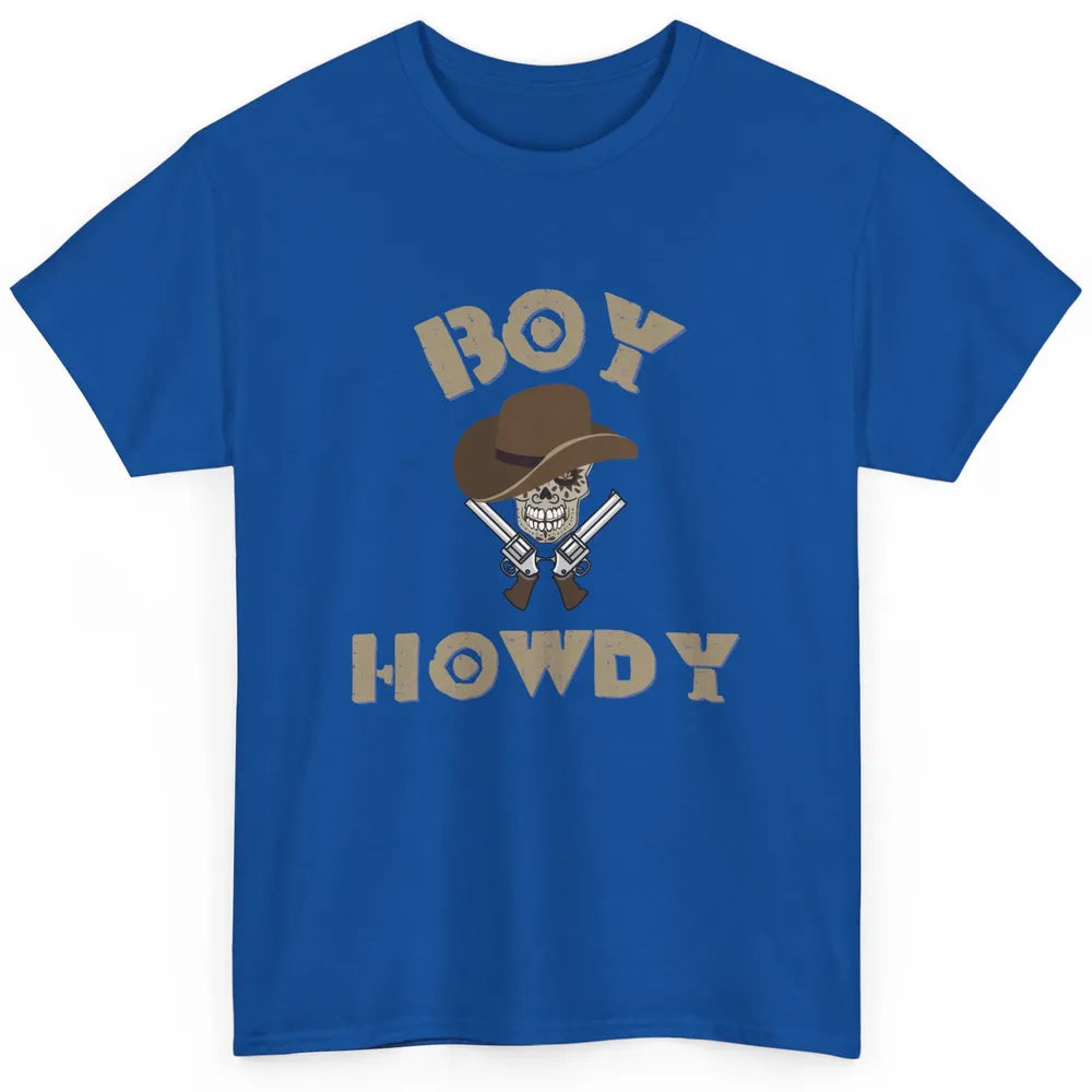Retro Boy Howdy Rodeo Cowboy Skull Vintage Western Country Classic Unisex T-Shirt