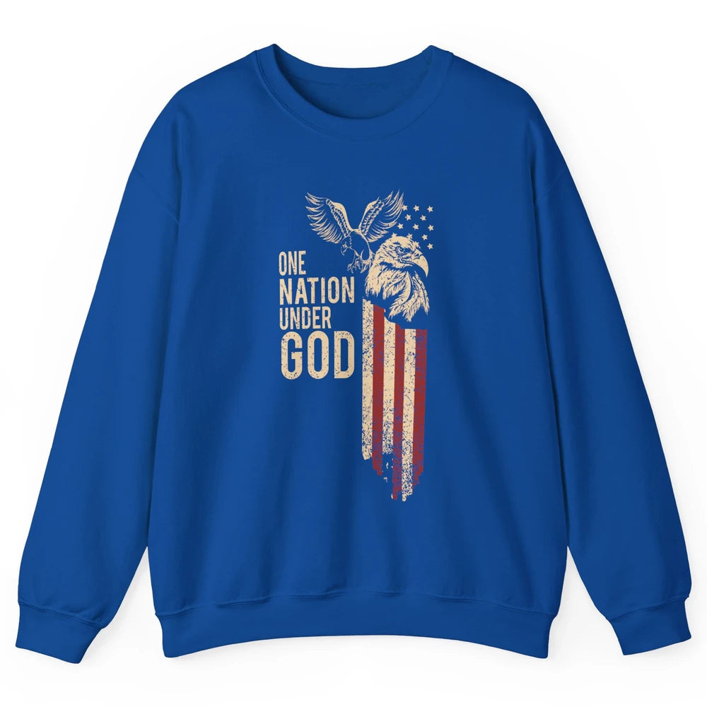 One Nation Under God Flag 4th Of July Independence Patriotic Unisex Crewneck Sweatshirt