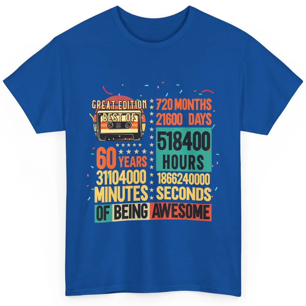 Retro 60s Lifetime Cassette Music Count Down 60th Birthday Classic Unisex T-Shirt