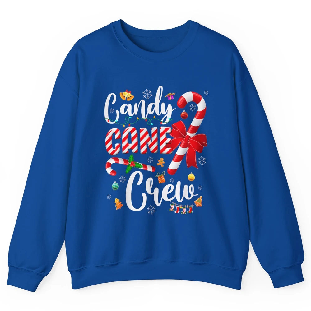 Merry Christmas Sweet Candy Cane Crew Xmas Tree Lights Santa Unisex Crewneck Sweatshirt