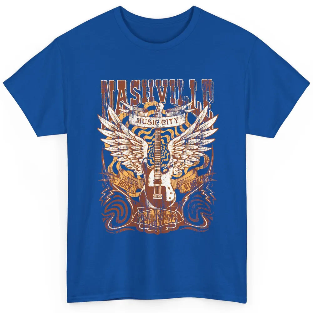 Retro Guitar Nashville Music City Western Country Music Classic Unisex T-Shirt