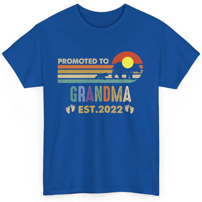 Retro Bear Sunset Promoted To Grandma Est 2022 Pregnancy Classic Unisex T-Shirt