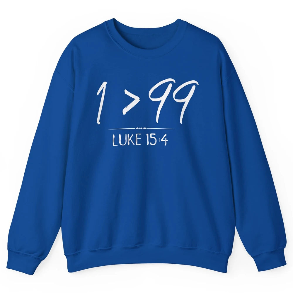 Retro He Left The 99 Rescue Me Christian Jesus Christ Bible Unisex Crewneck Sweatshirt