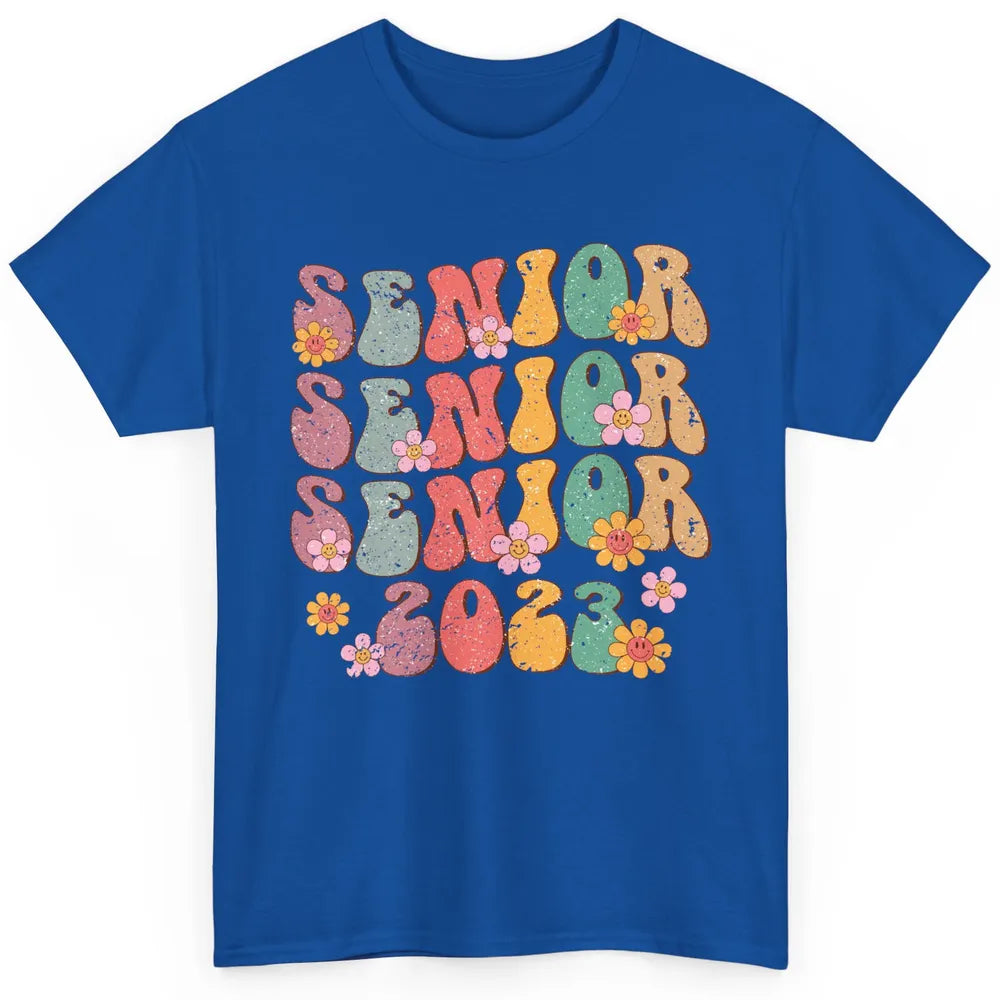 Retro Groovy Daisy Senior 2023 Graduation Gift Class Of 2023 Classic Unisex T-Shirt